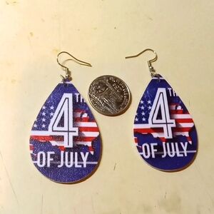4th of July Teardrop Earrings